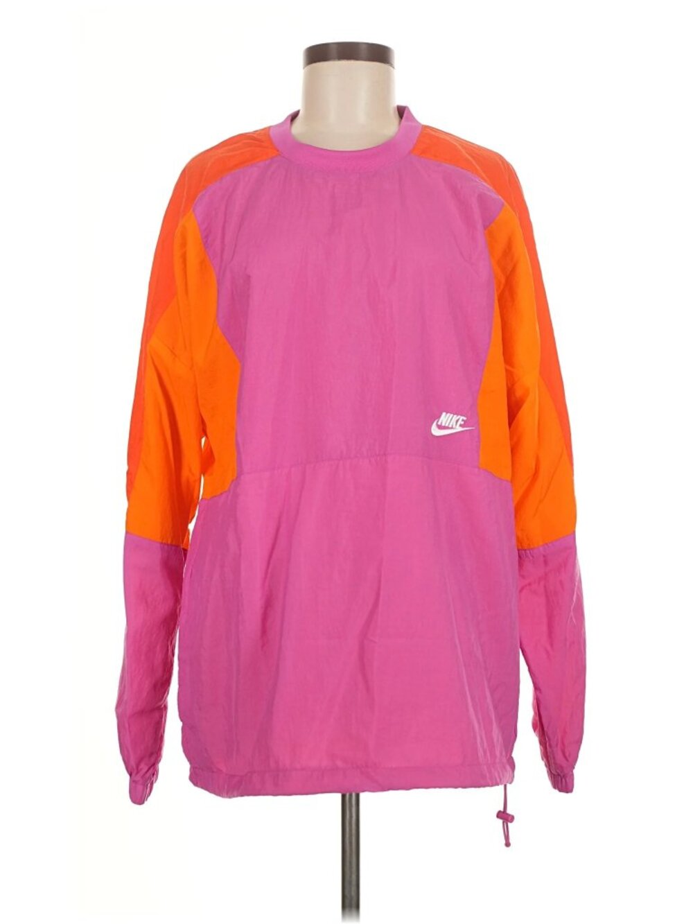 Nike Retro Pink Orange Colorblock Lightweight Pullover Windbreaker Women Medium